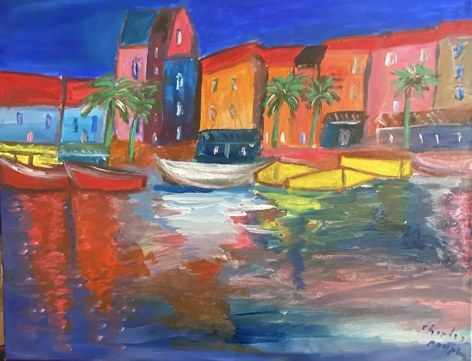 Reflets de lumière sur le port corse